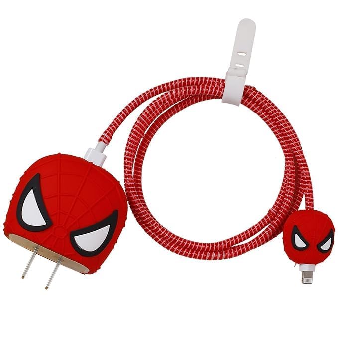 Charger Case and Cable Protector for iPhone (Spiderman)
