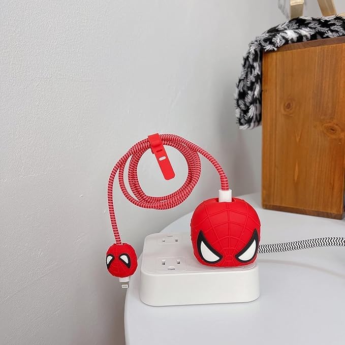 Charger Case and Cable Protector for iPhone (Spiderman)