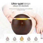 Wooden Cool Mist Oil Diffuser Aroma Colorful Change air Humidifier