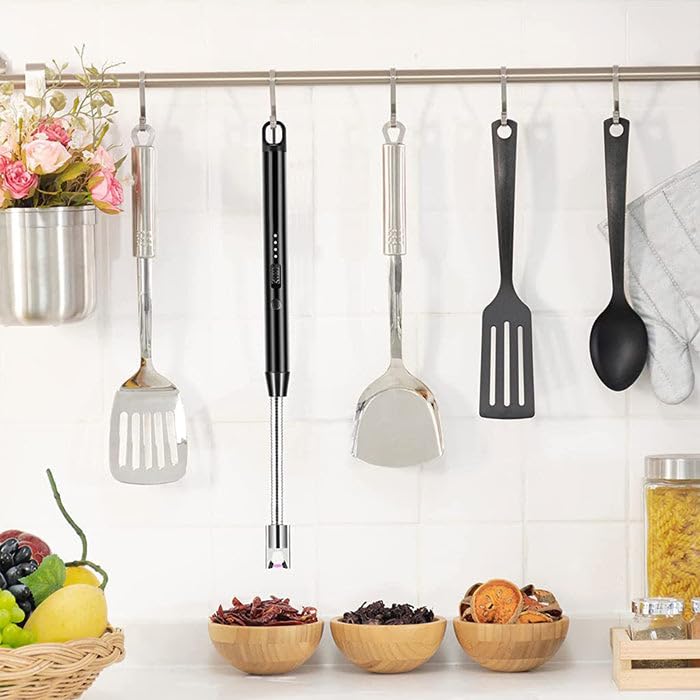 Electric Candle Lighter | USB Rechargeable Grill Lighter Electric Arc Lighter with LED Power Display | Rotatable Long Flexible Neck Lighter