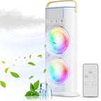 3-hole Double Head Fog Fan Portable air Conditioner USB Cable Electric Fan LED Light Fog Fan air Humidifier