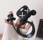 Charger Case and Cable Protector for iPhone (Bear Brick Black)