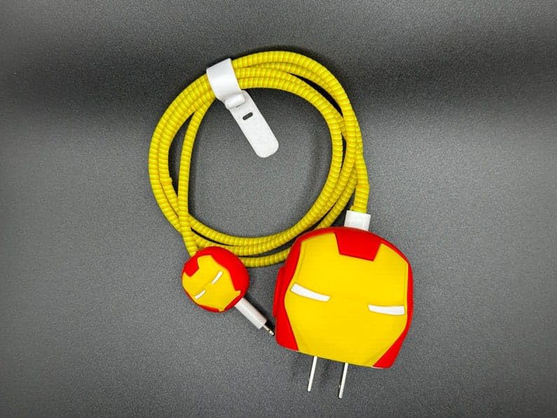 Charger Case and Cable Protector for iPhone (ironman)