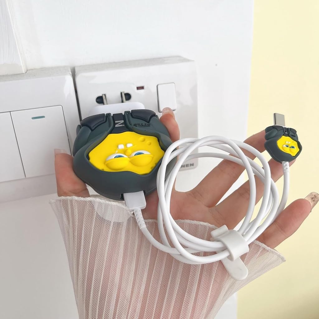 Charger Case and Cable Protector for iPhone (SpongeBob )