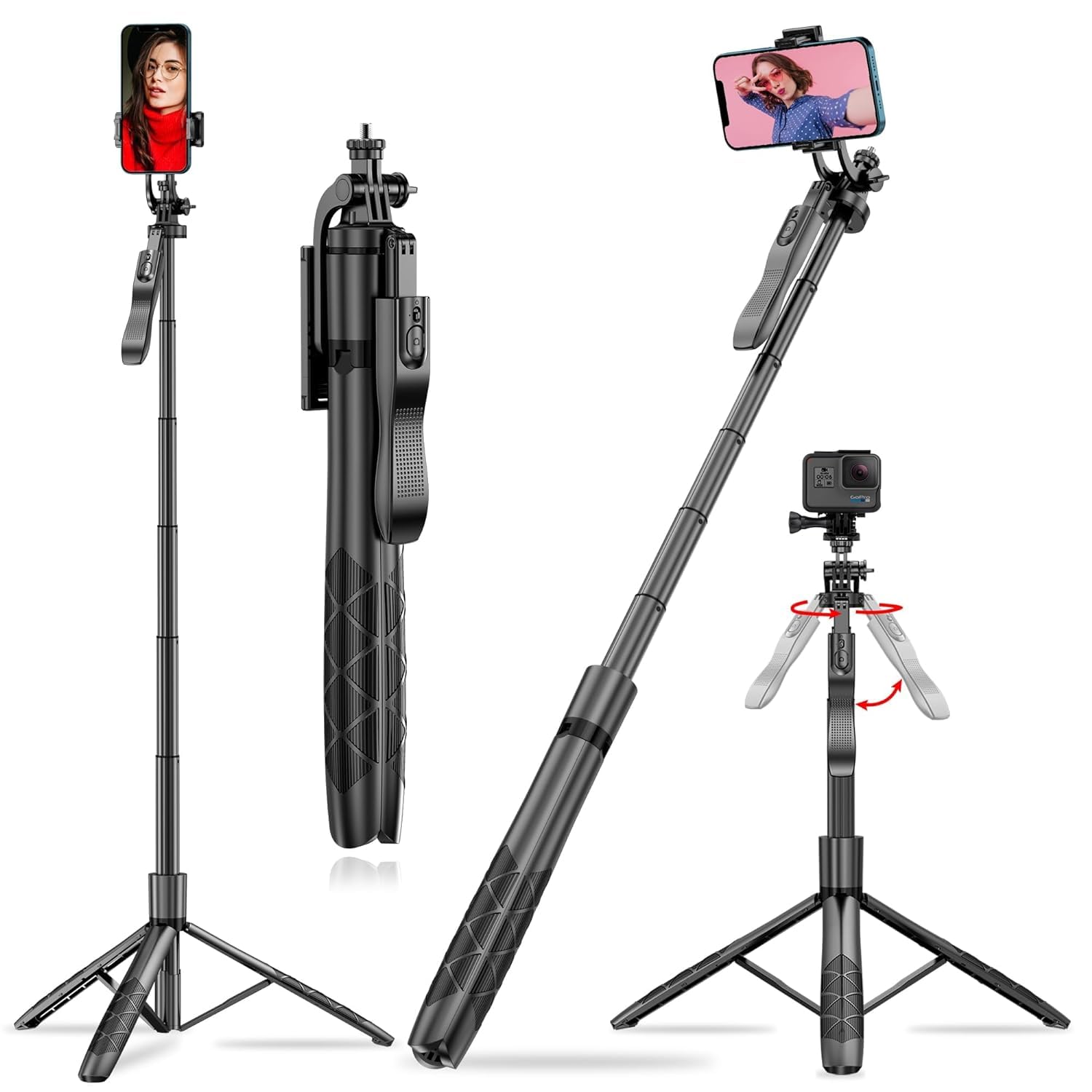 16 1530mm Wireless Selfie Stick Tripod Stand Foldable Balance Steady Live Tripod