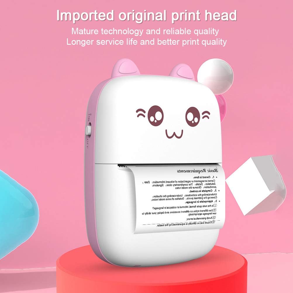 Cartoon Cat Shape Portable Instant Bluetooth Wireless Thermal Printer