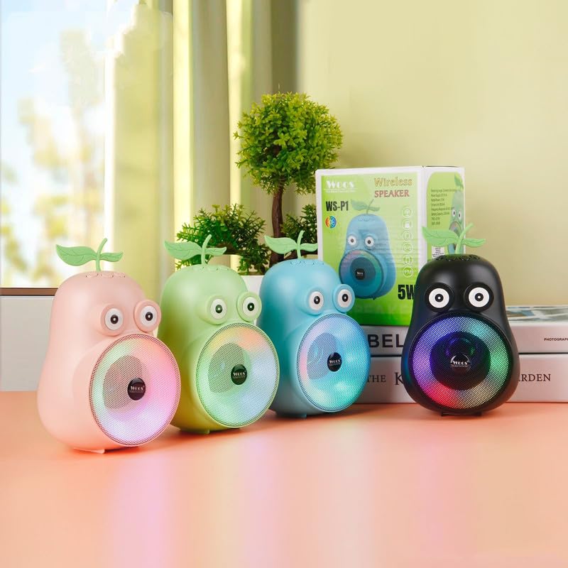 3D Sound Pear-Shaped Bluetooth Speaker with RGB Light, Super Bass, 5W Output | Stylish Design Mini Home Theater