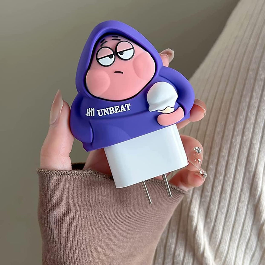 Charger Case and Cable Protector for iPhone (Spongebob Patrick)