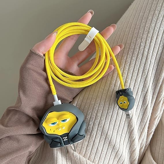 Charger Case and Cable Protector for iPhone (SpongeBob )