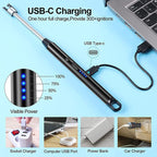 Electric Candle Lighter | USB Rechargeable Grill Lighter Electric Arc Lighter with LED Power Display | Rotatable Long Flexible Neck Lighter