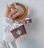 Charger Case and Cable Protector for iPhone (Coffee )