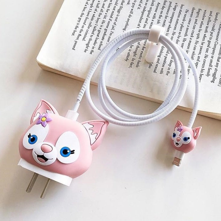 Charger Case and Cable Protector for iPhone (Cute Kitty)