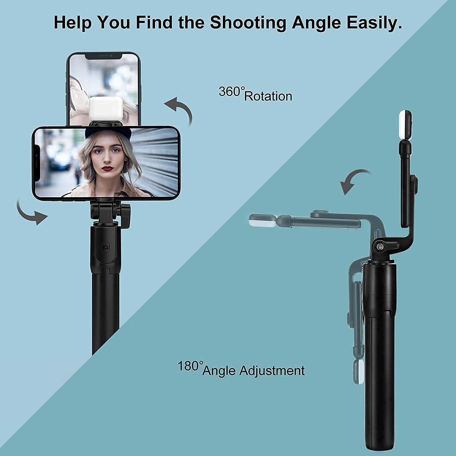 3 in 1 Multifunctional Foldable Extendable Tripod | Wireless 360 Degree Mini Selfie Stick with LED