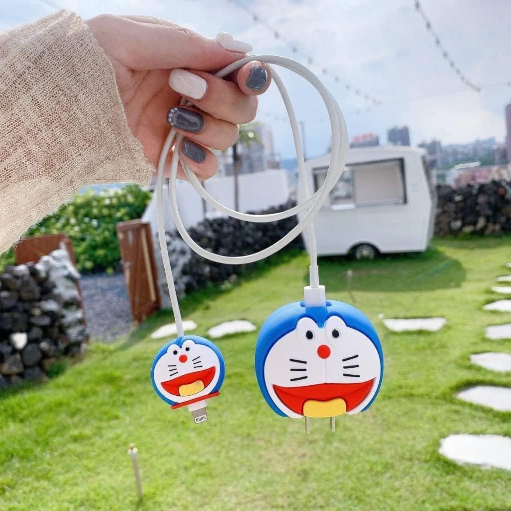 Charger Case and Cable Protector for iPhone ( doraemon )