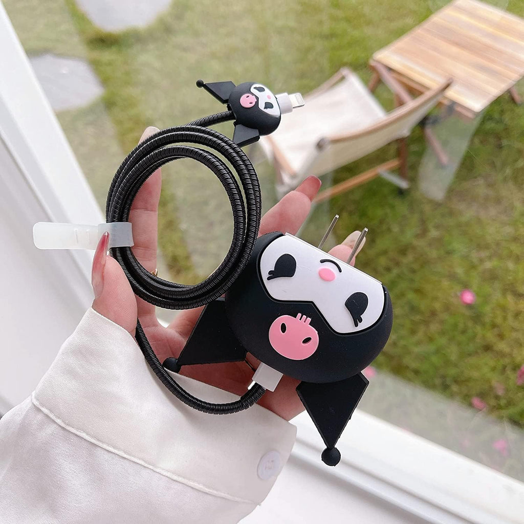 Charger Case and Cable Protector for iPhone (Kuromi)