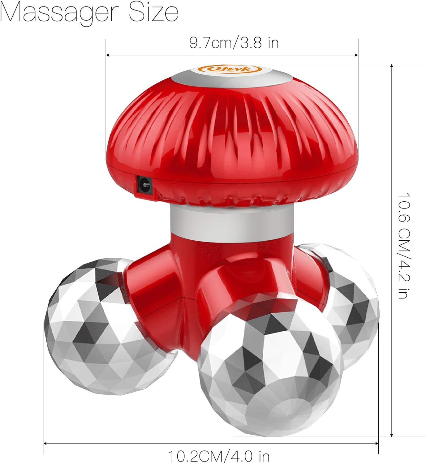 Handheld Portable Vibration Massager, Electric Handheld Massager, Power Supply via Battery or USB Power, Mini Massager