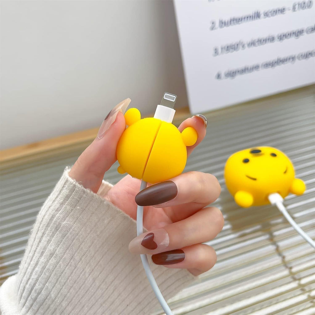 Charger Case and Cable Protector for iPhone (Cute Pooh)