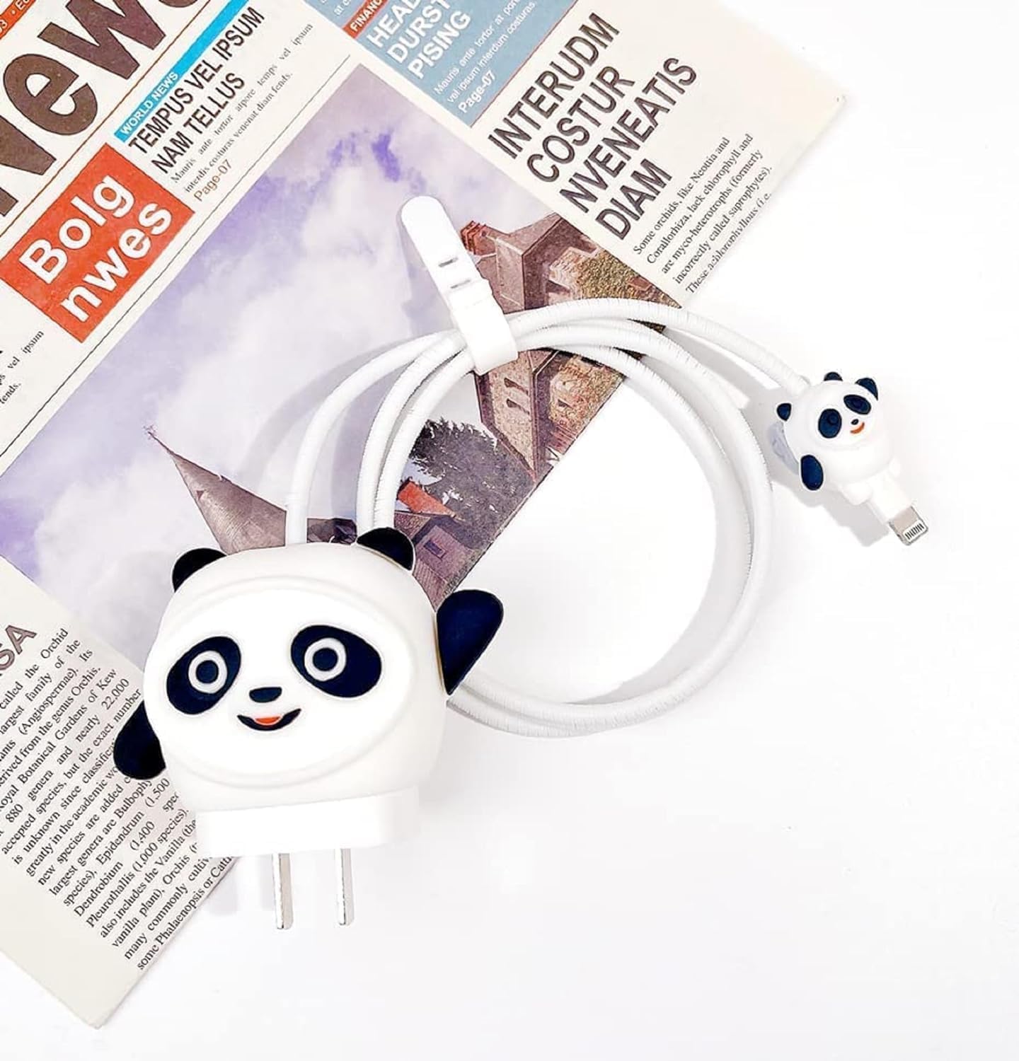 Charger Case and Cable Protector for iPhone (Panda)