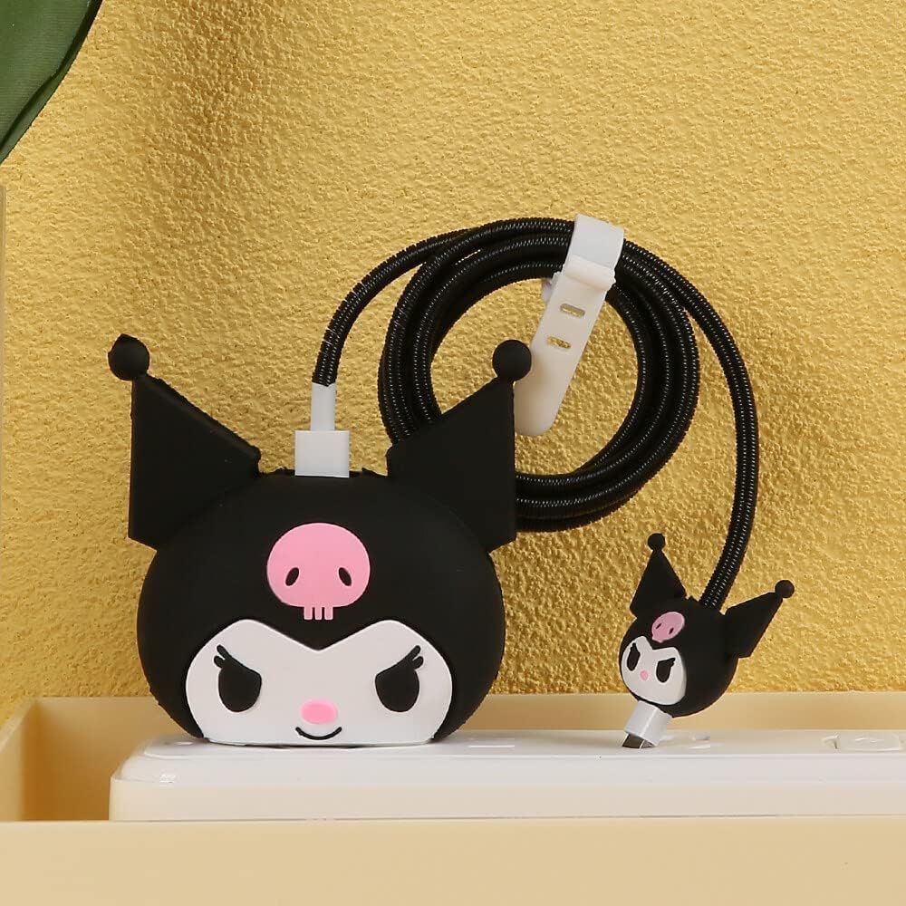 Charger Case and Cable Protector for iPhone (Kuromi)