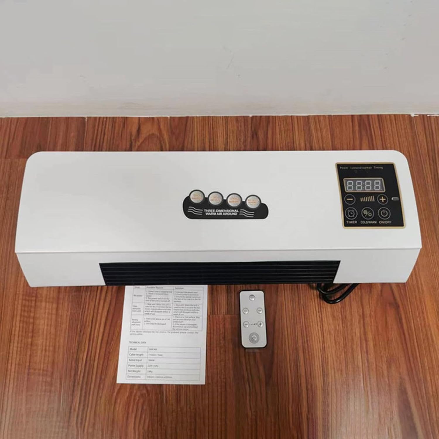 2 in 1 Wall Mounted AC and Heater Three Gears 1800W Wall Mounted Air Conditioner Heater for Office