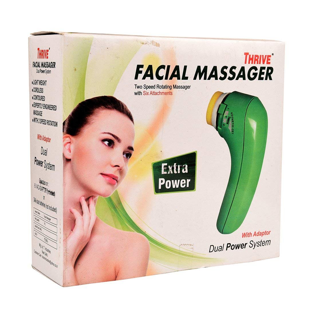 Facial Massager With 6 attachments with Adopter Multicolor By TREE FIT