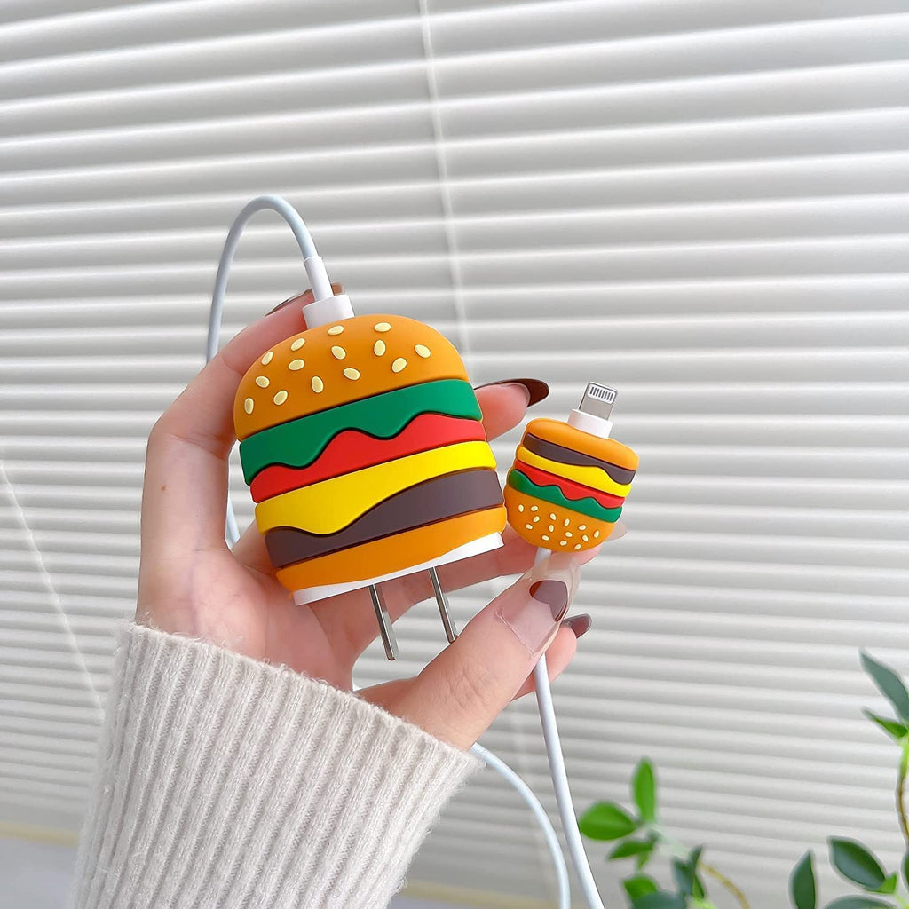 Charger Case and Cable Protector for iPhone (Burger)