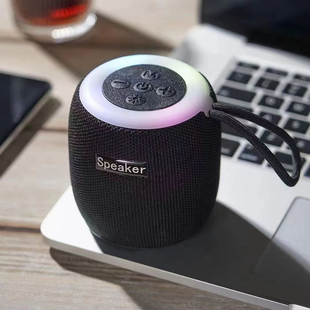 Home Party Speaker Portable Outdoor Wireless Bluetooth Speaker Mini Sound Speakers with Night Light RGB Flashing ( BLACK )