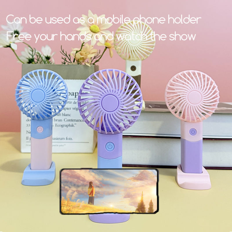 USB Portable Handheld Desktop Fan with Mobile Stand